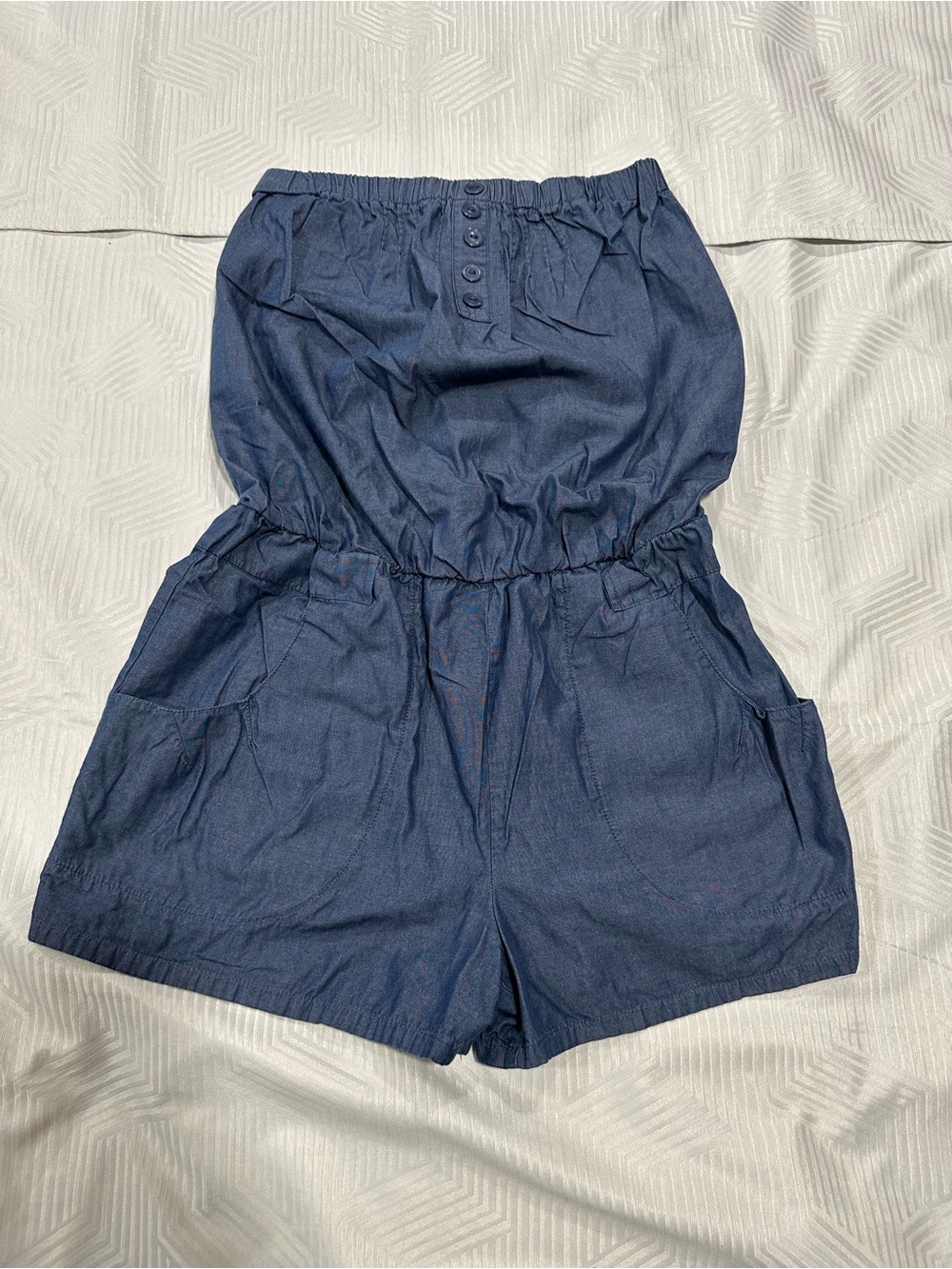Mossimo Supply Co. Strapless Denim Romper Blue Chambray - Size S